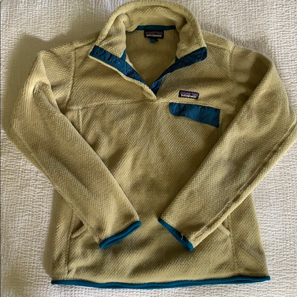 Patagonia Cream and Blue Pullover